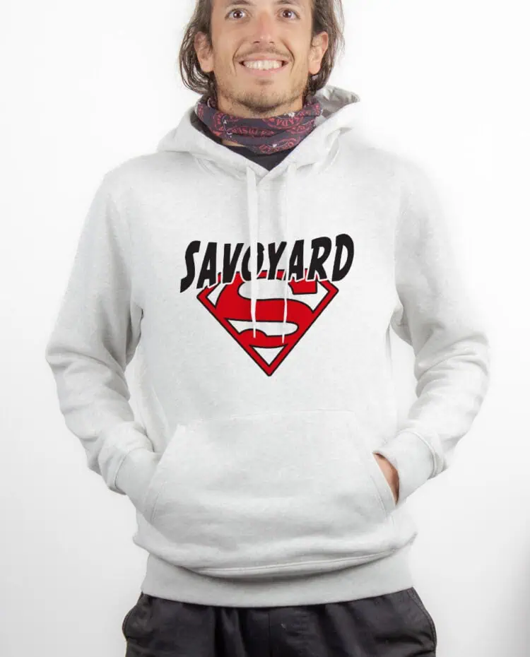 Superman Savoyard Hoodie Sweat capuche Homme Blanc SWHBLA252