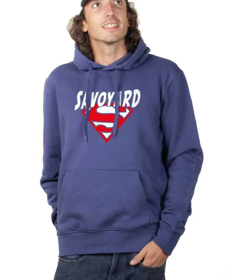 Superman Savoyard Hoodie Sweat capuche homme Bleu SWHBLE252