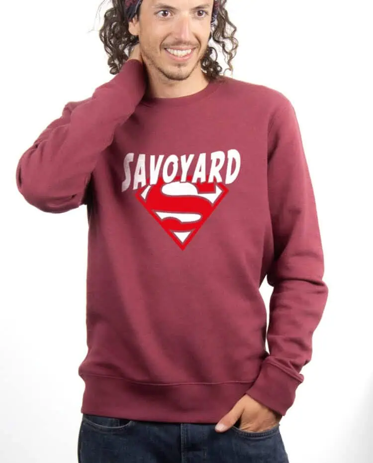 Superman Savoyard Sweatshirt Pull Homme Bordeau PUHBOR252