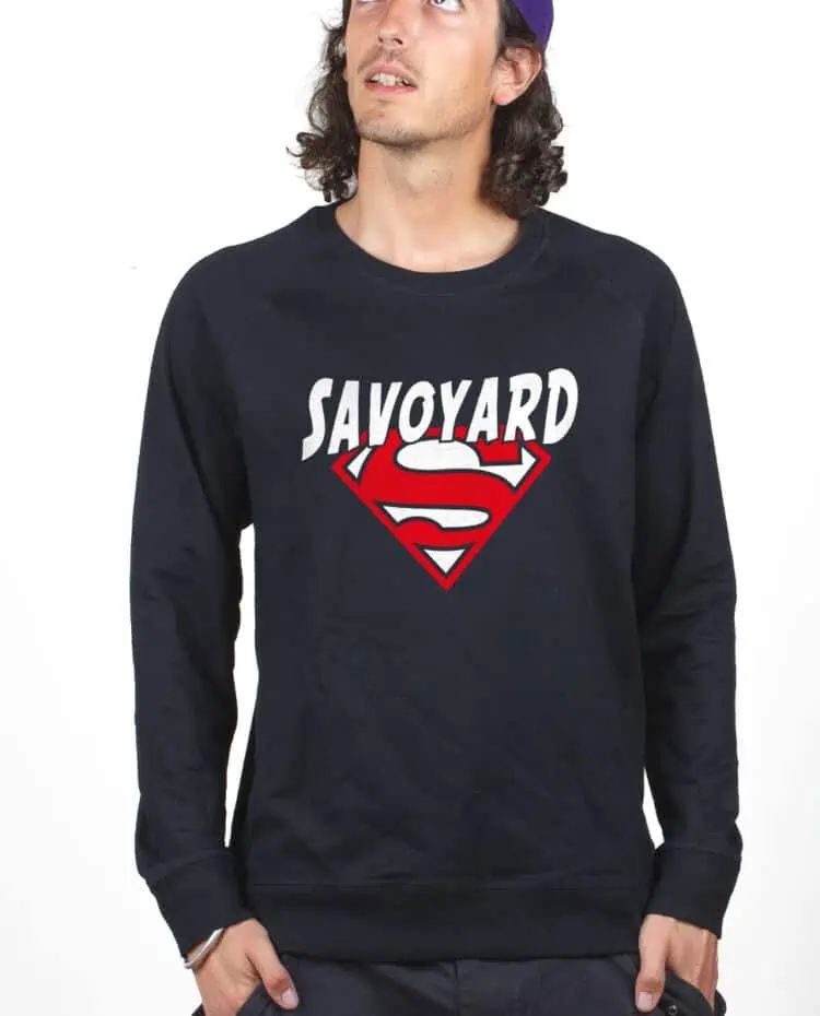 Superman Savoyard Sweatshirt Pull Homme Noir PUHNOI252