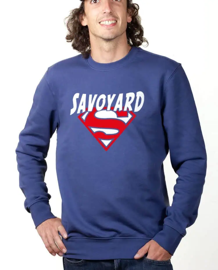 Superman Savoyard Sweatshirt Pull Homme bleu PUHBLE252