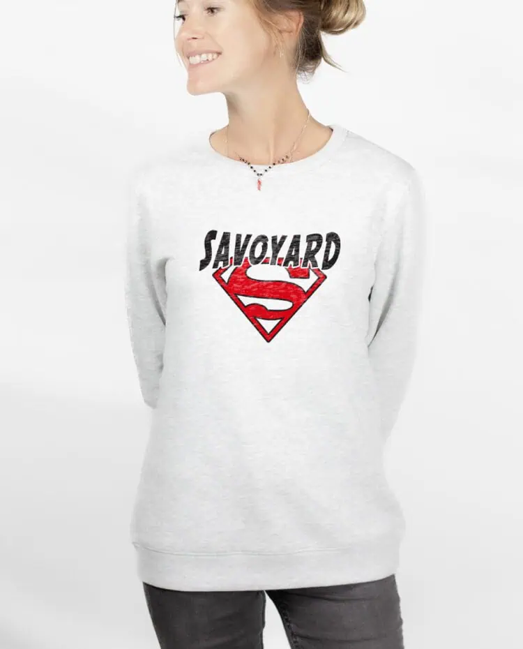 Superman Savoyard Sweatshirt pull Femme Blanc PUFBLA252