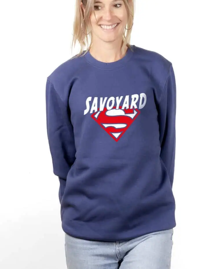 Superman Savoyard Sweatshirt pull Femme Bleu PUFBLE252