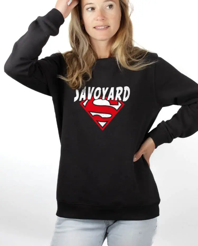 Superman Savoyard Sweatshirt pull Femme Noir PUFNOI252