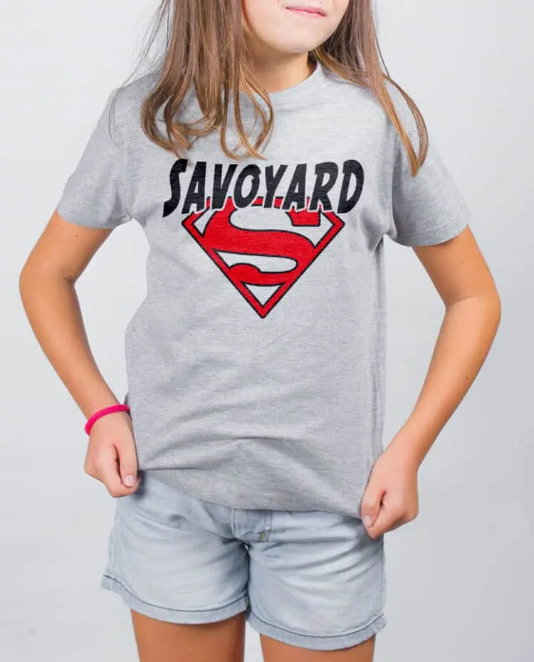 Superman Savoyard T SHIRT FILLE GRIS TSEG252