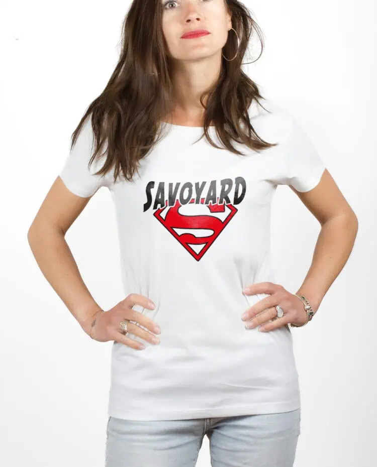 Superman Savoyard T shirt Femme Blanc TSFB252