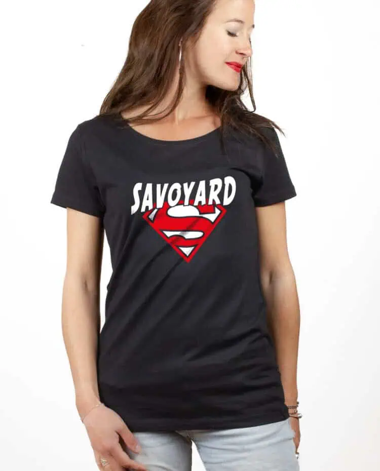 Superman Savoyard T shirt Femme Noir TSFN252