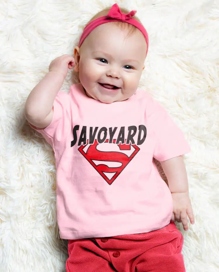 Superman Savoyard T shirt bebe rose fille TSBRO252