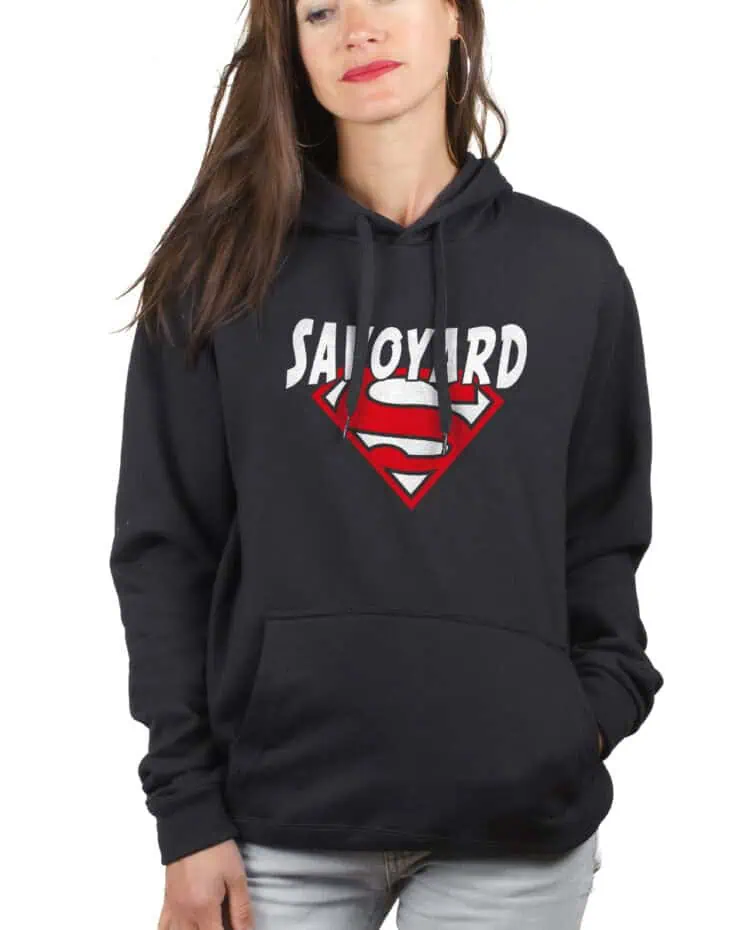 Superman Savoyard hoodie Sweat capuche Femme Noir SWFNOI252