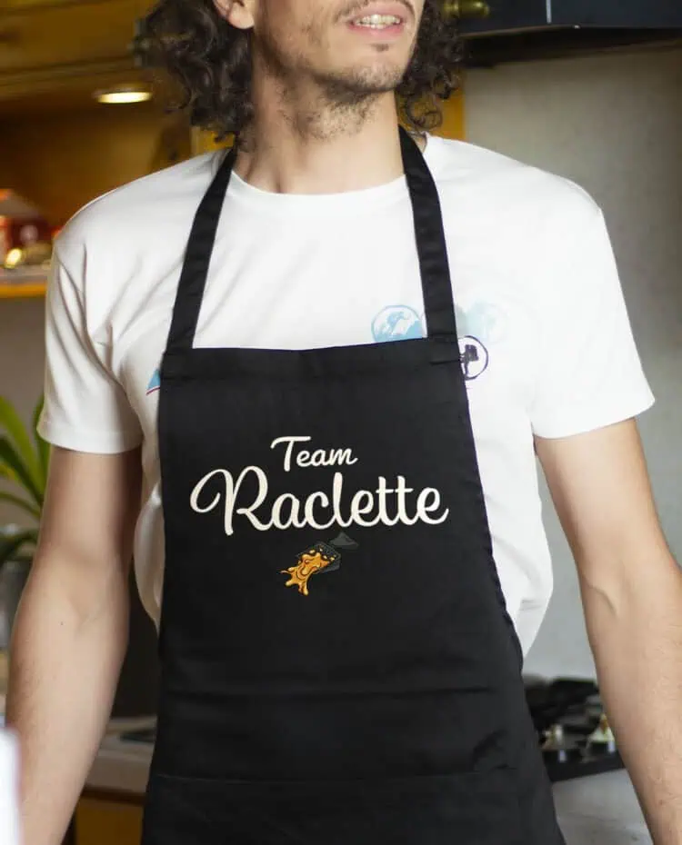 Tablier homme Noir Team Raclette TABN291