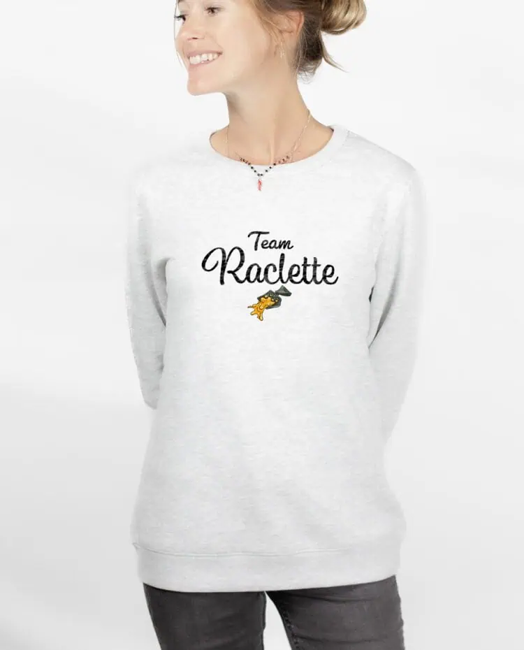 Team Raclette Sweatshirt pull Femme Blanc PUFBLA242