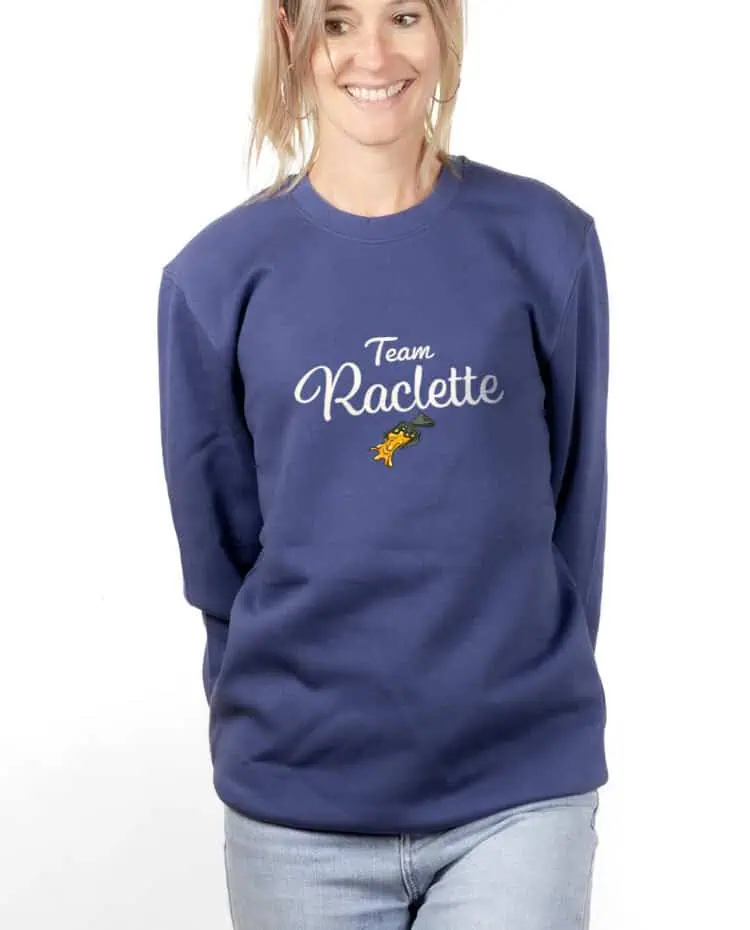 Team Raclette Sweatshirt pull Femme Bleu PUFBLE242