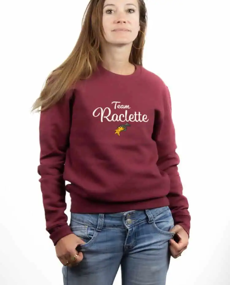 Team Raclette Sweatshirt pull Femme Bordeau PUFBOR242