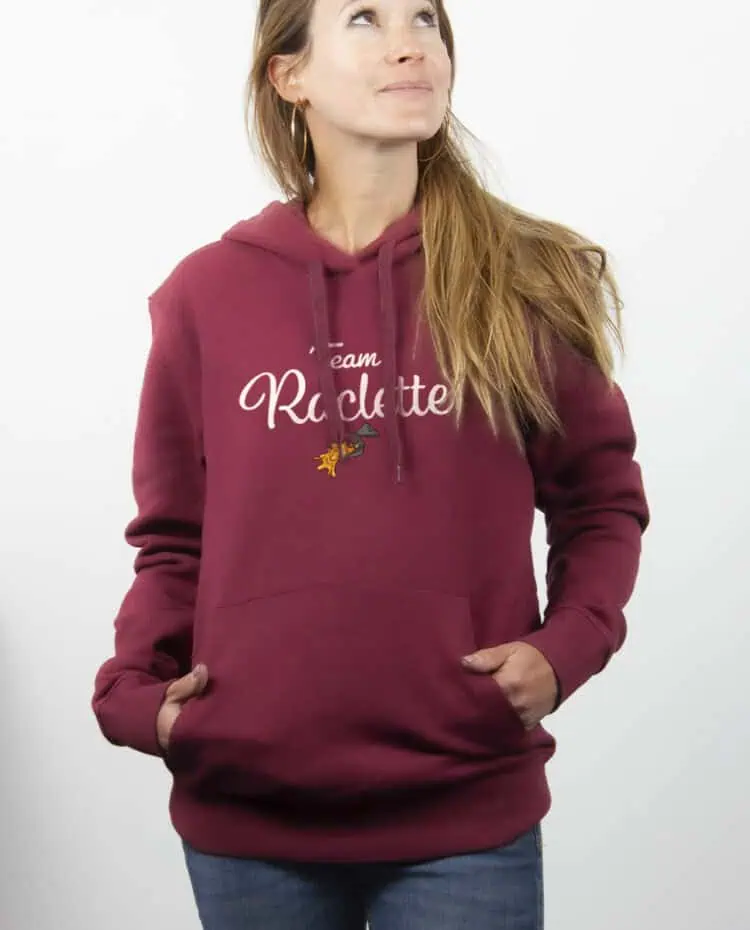 Team Raclette hoodie Sweat capuche Femme Bordeau SWFBOR242