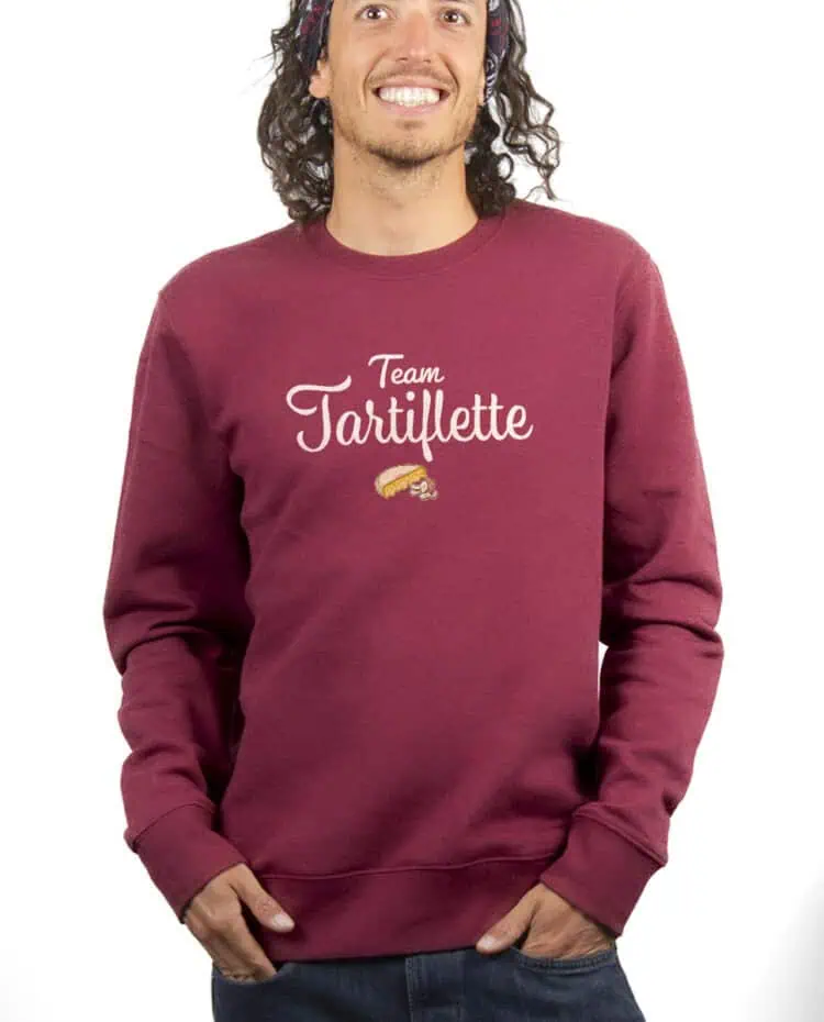 Team Tartiflette Sweatshirt Pull Homme Bordeau PUHBOR243