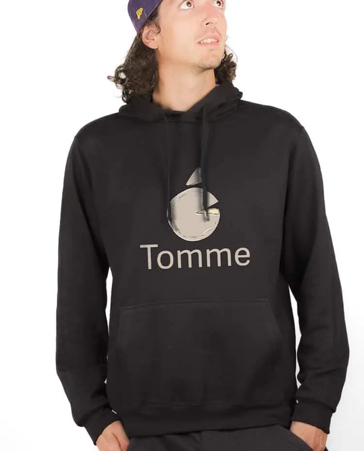 Tomme apple Hoodie Sweat capuche Homme Noir SWHNOI254