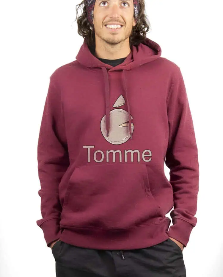 Tomme apple Hoodie Sweat capuche Homme bordeau SWHBOR254