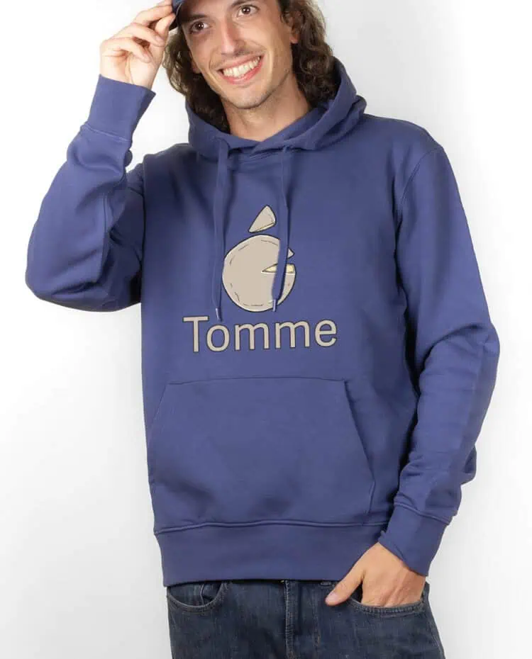 Tomme apple Hoodie Sweat capuche homme Bleu SWHBLE254