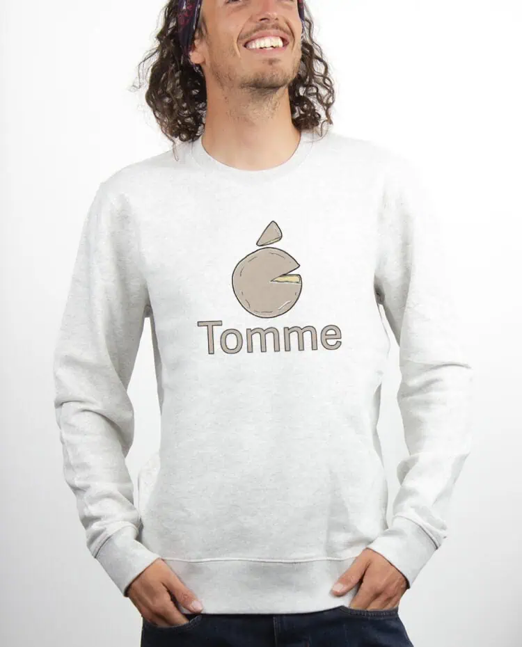 Tomme apple Sweatshirt Pull Homme Blanc PUHBLA254