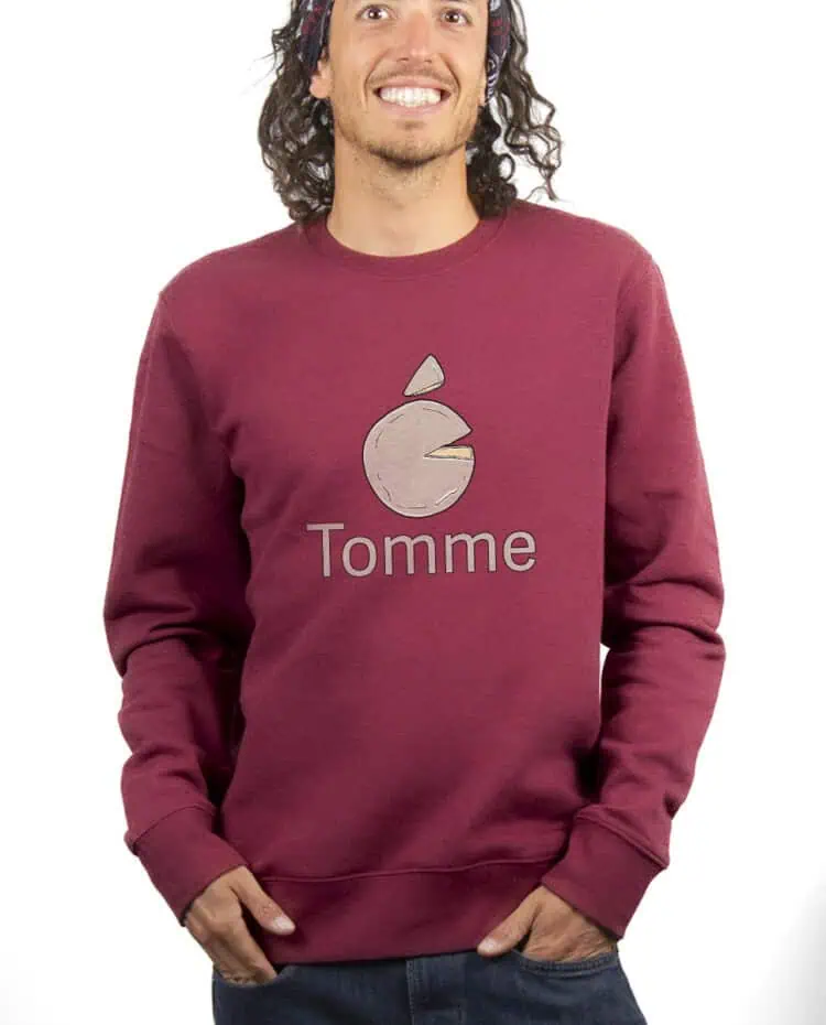 Tomme apple Sweatshirt Pull Homme Bordeau PUHBOR254