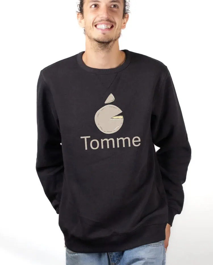 Tomme apple Sweatshirt Pull Homme Noir PUHNOI254