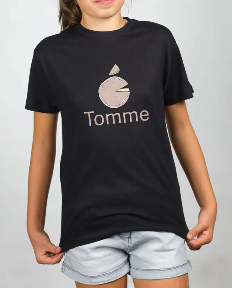 Tomme apple T SHIRT FILLE NOIR TSEN254