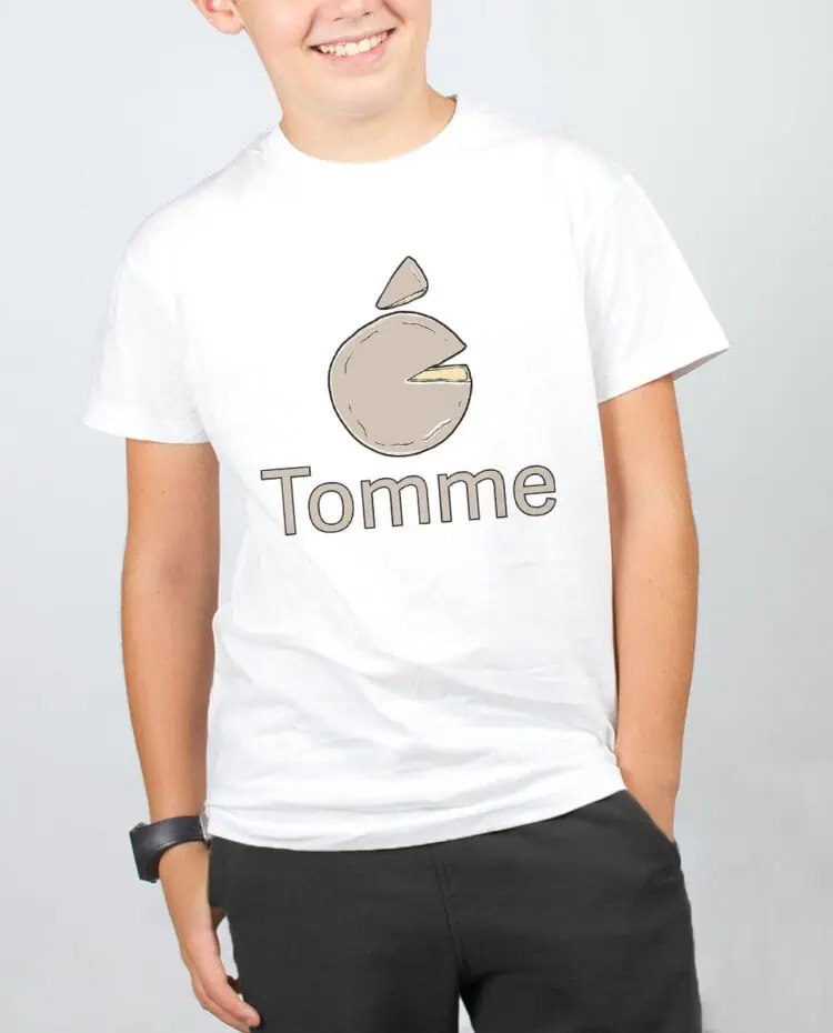 Tomme apple T SHIRT GARCON BLANC TSEB254