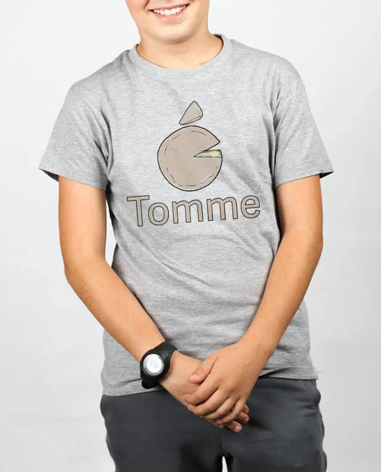 Tomme apple T SHIRT GARCON GRIS TSEG254