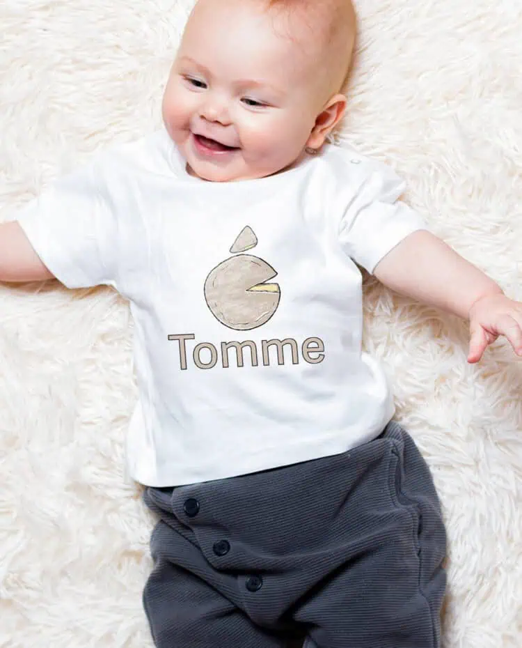 Tomme apple T shirt bebe blanc garcon TSBB254