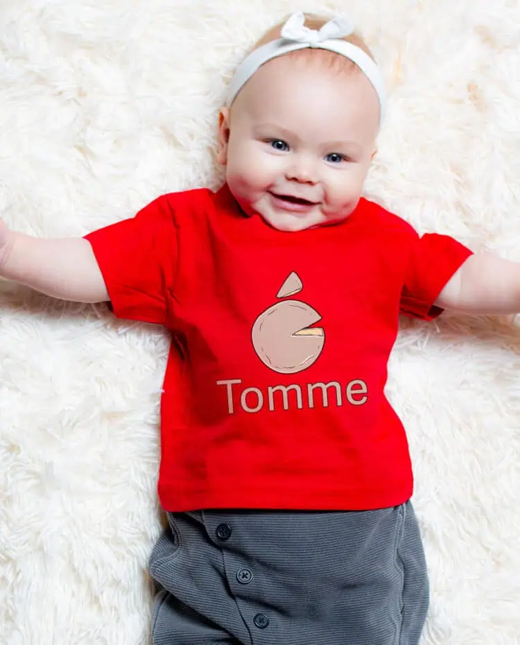 Tomme apple T shirt bebe rouge fille TSBR254