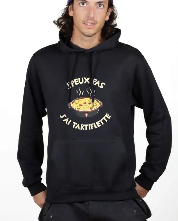 Jpeux pas jai tartiflette Hoodie Sweat capuche Homme Noir SWHNOI262