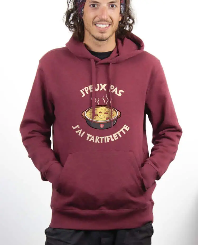 Jpeux pas jai tartiflette Hoodie Sweat capuche Homme bordeau SWHBOR262