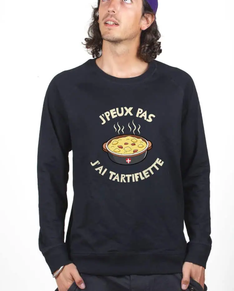 Jpeux pas jai tartiflette Sweatshirt Pull Homme Noir PUHNOI262