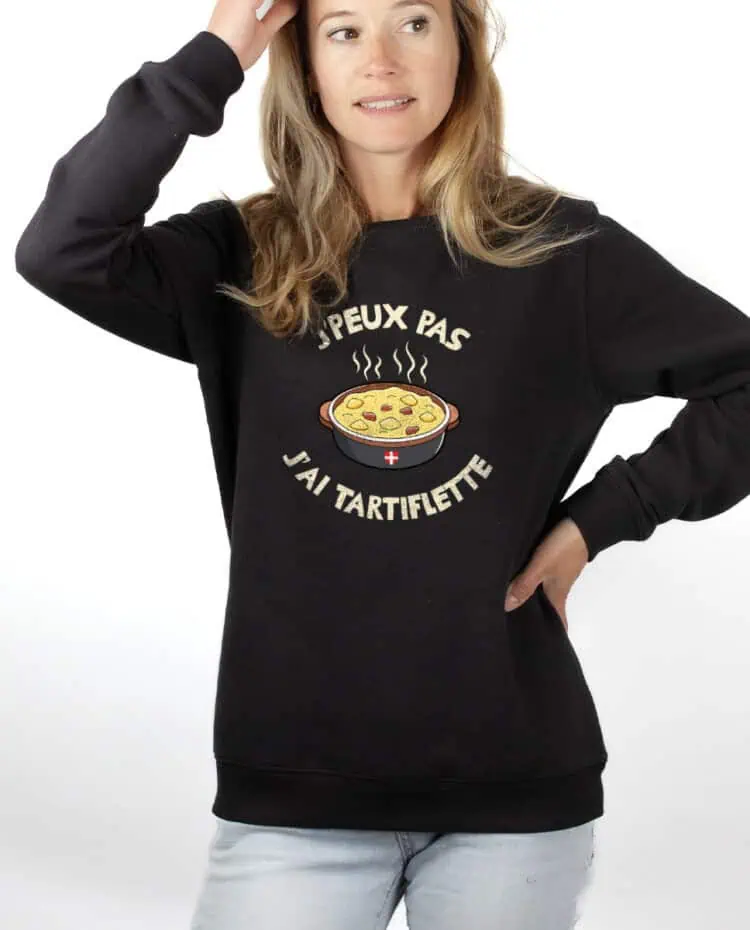 Jpeux pas jai tartiflette Sweatshirt pull Femme Noir PUFNOI262