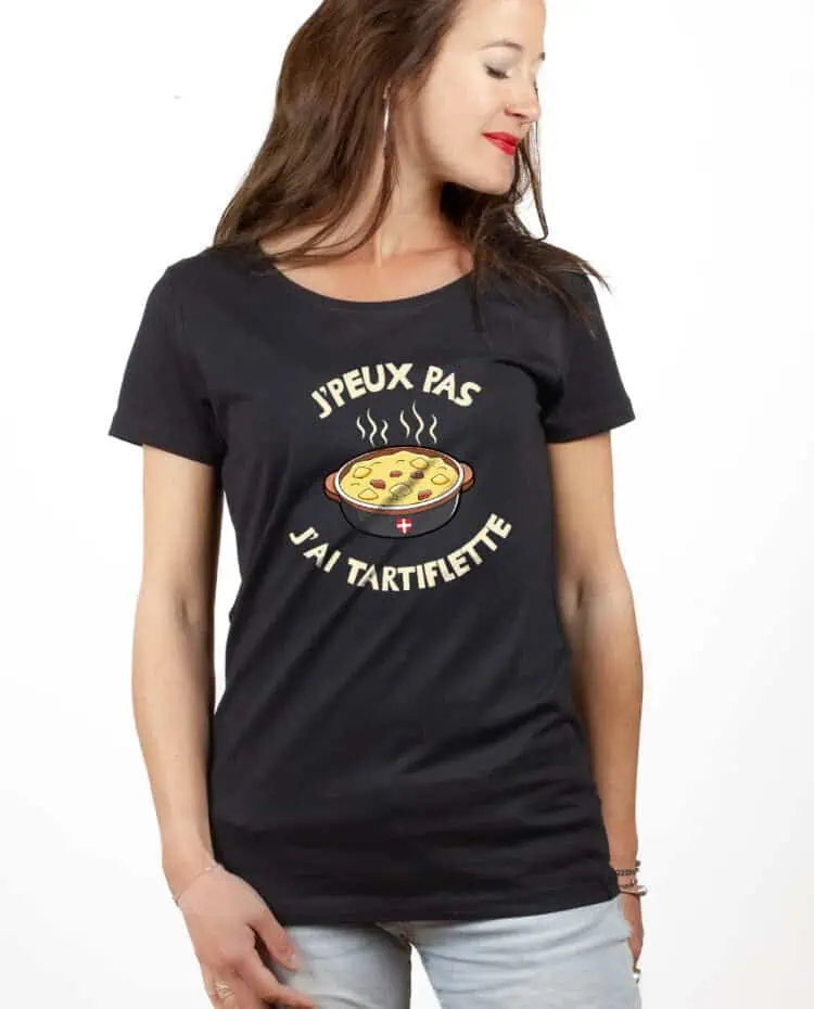 Jpeux pas jai tartiflette T shirt Femme Noir TSFN262