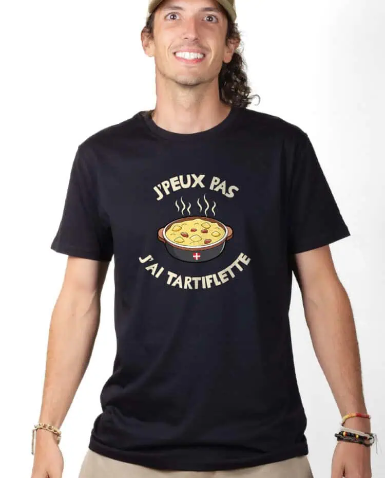 Jpeux pas jai tartiflette T shirt Homme Noir TSHN262