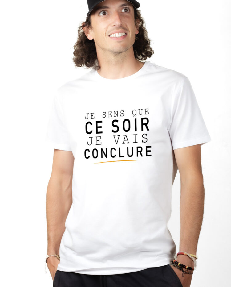 Le Bronzes Je sens que je vais conclure T shirt Homme Blanc TSHB309