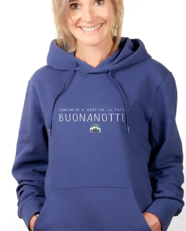 Les Bronzes Comincio a sentire la fatica buonanotte Sweat Femme Bleu SWFBLE314