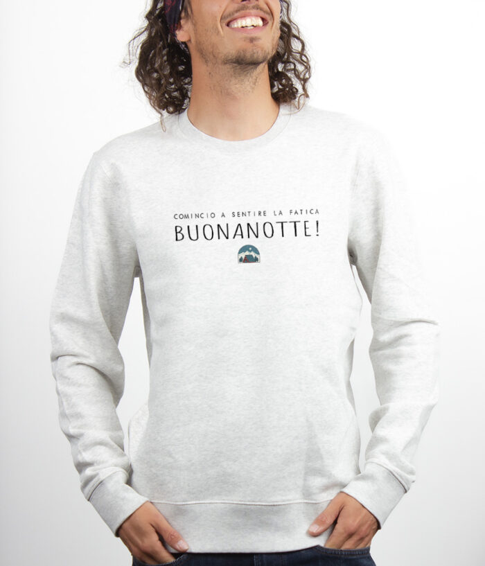 Les Bronzes Comincio a sentire la fatica buonanotte Sweatshirt Pull Homme Blanc PUHBLA314