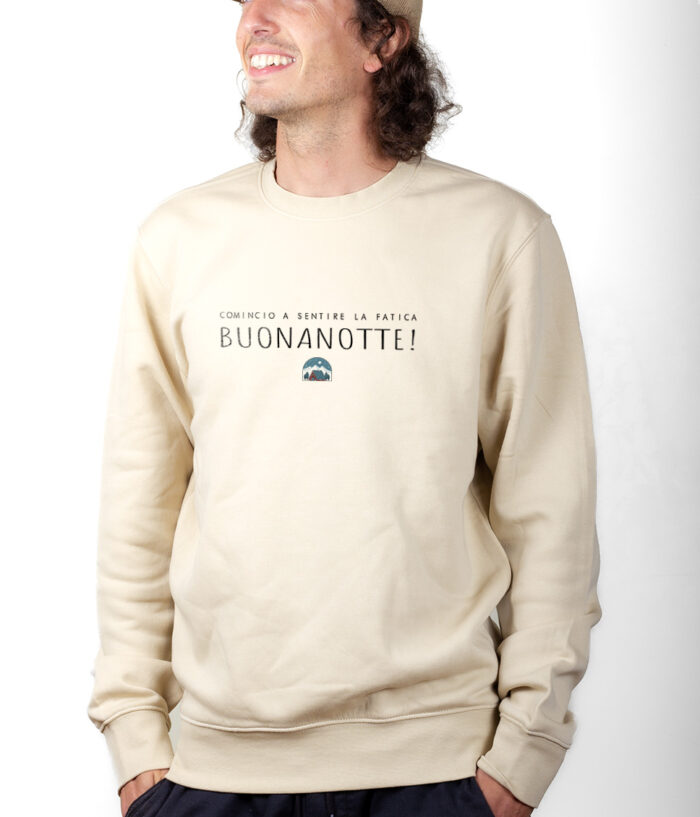 Les Bronzes Comincio a sentire la fatica buonanotte Sweatshirt Pull Homme Naturel PUHNAT314