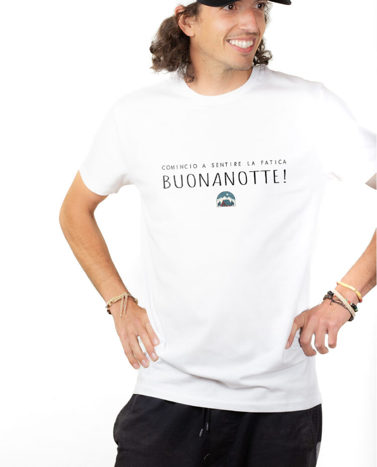 Les Bronzes Comincio a sentire la fatica buonanotte T shirt Homme Blanc TSHB314