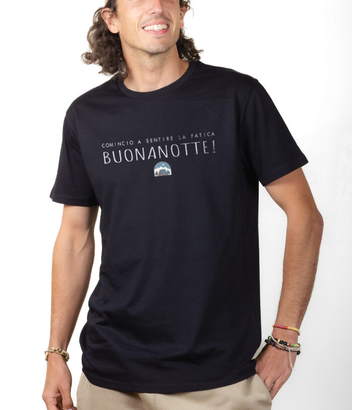 Les Bronzes Comincio a sentire la fatica buonanotte T shirt Homme Noir TSHN314