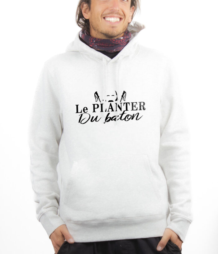 Les Bronzes Le planter du baton Hoodie Sweat capuche Homme Blanc SWHBLA307