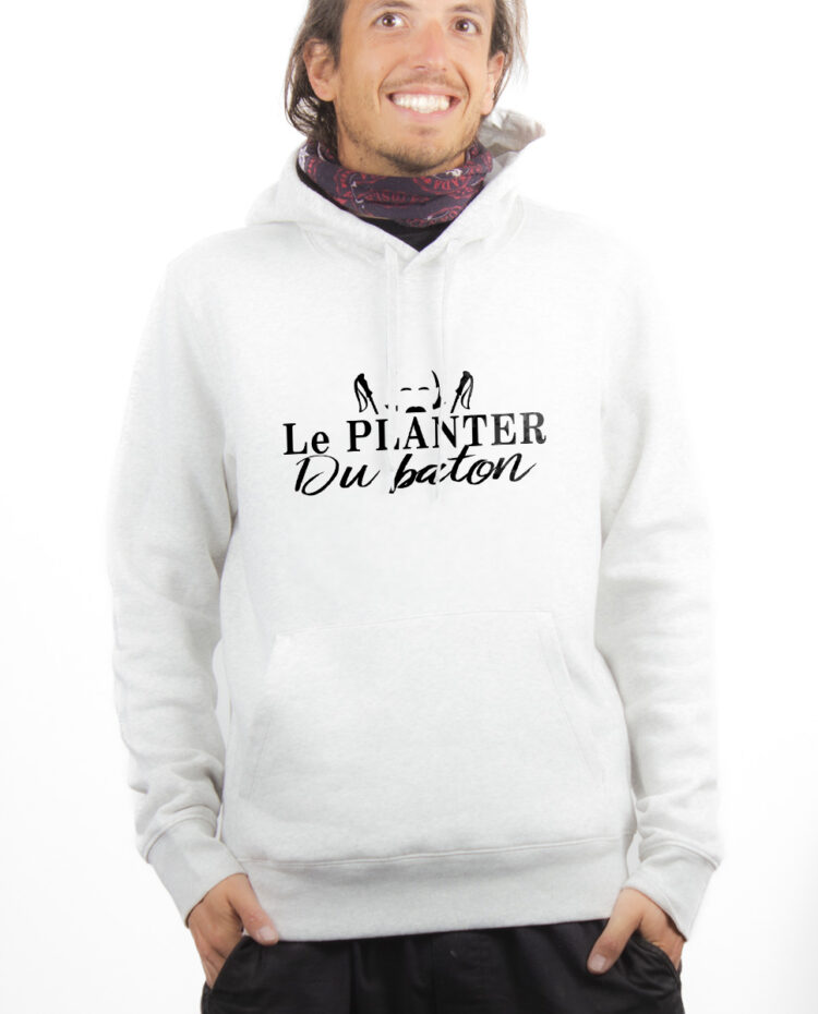 Les Bronzes Le planter du baton Hoodie Sweat capuche Homme Blanc SWHBLA307