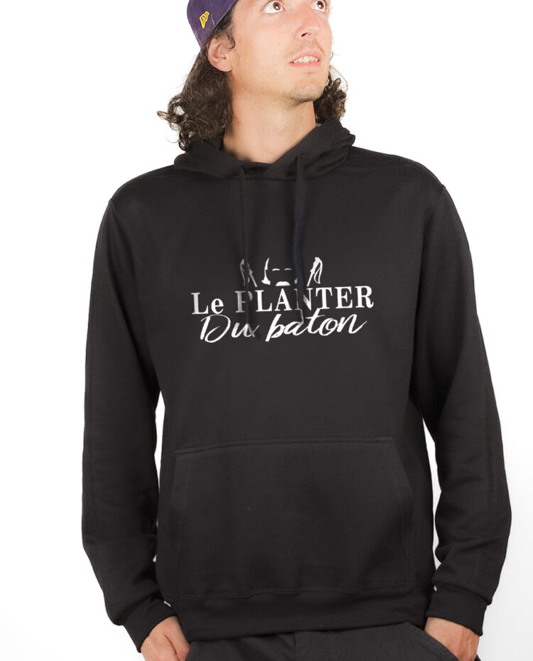 Les Bronzes Le planter du baton Hoodie Sweat capuche Homme Noir SWHNOI307