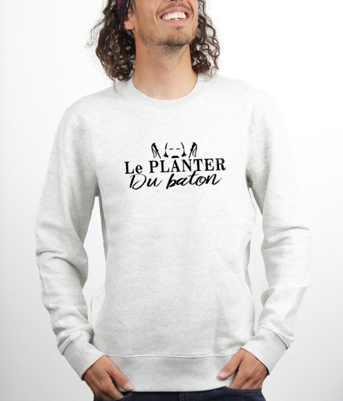 Les Bronzes Le planter du baton Sweatshirt Pull Homme Blanc PUHBLA307