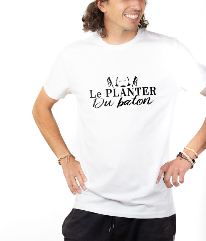 Les Bronzes Le planter du baton T shirt Homme Blanc TSHB307