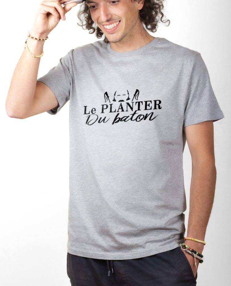 Les Bronzes Le planter du baton T shirt Homme Gris TSHG307