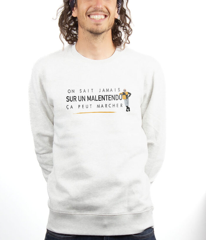 Les Bronzes Sur un malentendu ca peut marcher Sweatshirt Pull Homme Blanc PUHBLA308