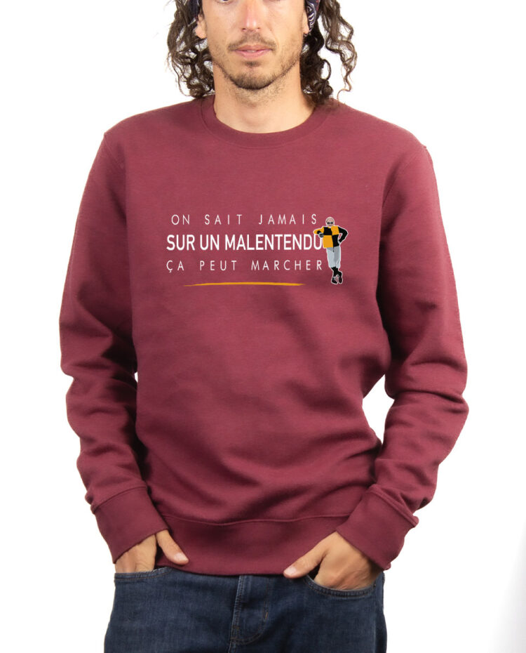 Les Bronzes Sur un malentendu ca peut marcher Sweatshirt Pull Homme Bordeau PUHBOR308